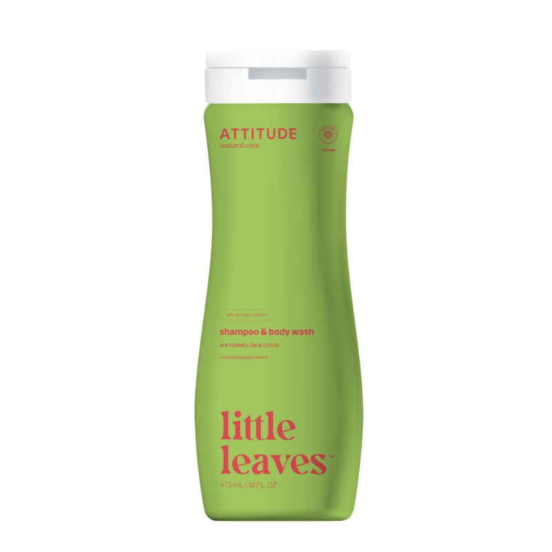 ATTITUDE little leaves™ Shampoo and Body Wash 2-in-1 for kids (Watermelon and Coco) 473 ml