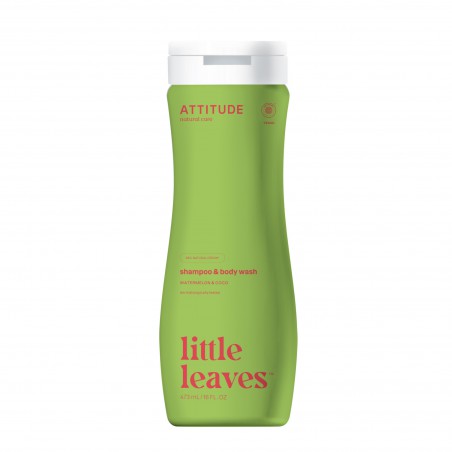 ATTITUDE little leaves™ Shampoo and Body Wash 2-in-1 for kids (Watermelon and Coco) 473 ml
